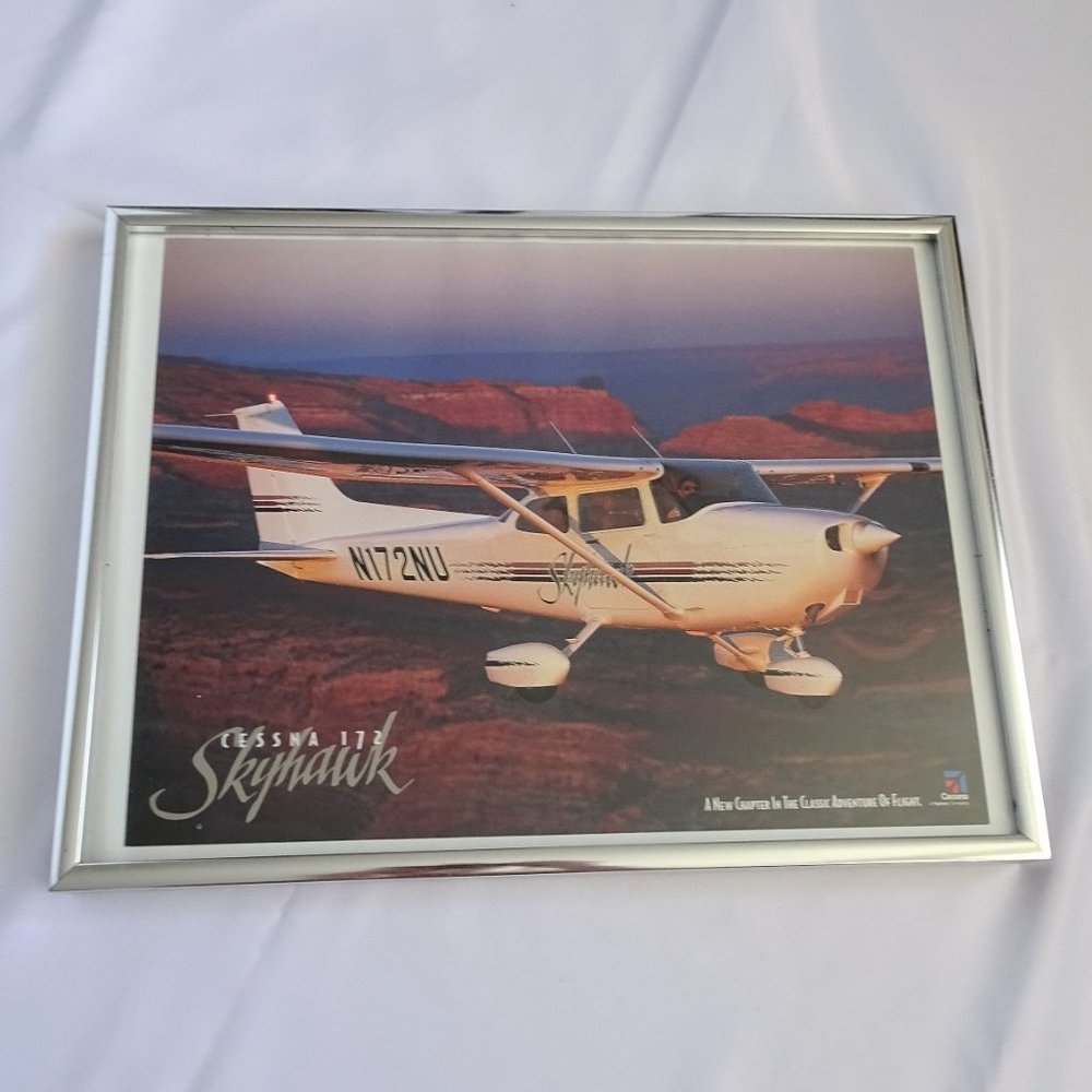 Cessna 172 Skyhawk Vintage Grand Canyon Print Framed - Picture 2 of 8